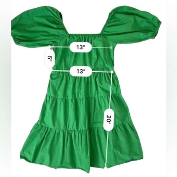 Sim and Sam 100% Cotton
Kelly Green Tiered Puff Sleeve Mini Dress
Size S - Picture 3 of 7